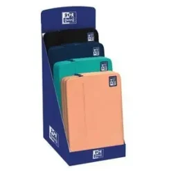 OXFORD B-CASE EXPOSITOR CON 10 FUNDAS PARA PORTATIL HASTA 16 - COMPARTIMENTO ACOLCHADO - BOLSILLO EXTERIOR CON CREMALLERA - COLORES SURTIDOS