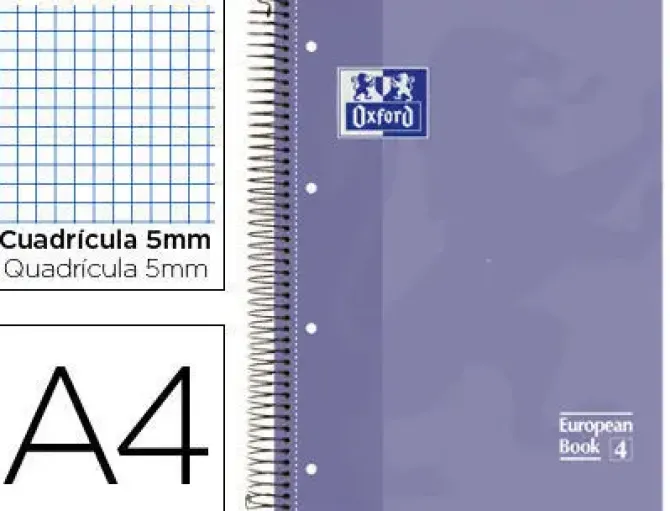 OXFORD BLOC OXFORD A4+ 80H T.EXTD CN5MM LILA 100430201/104 MAK029107