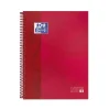 OXFORD EUROPEANBOOK1 CUADERNO ESPIRAL FORMATO A4+ CUADRICULADO 5X5MM - 80 HOJAS - TAPA EXTRADURA ACABADO BRILLANTE - BANDA DE COLOR ROJO