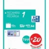 OXFORD RECAMBIO COLOR OXFORD DIN A4 100 + 20HOJAS GRATIS 90 GR CUADRO 5 MM 4 TALADROS AZUL TURQUESA