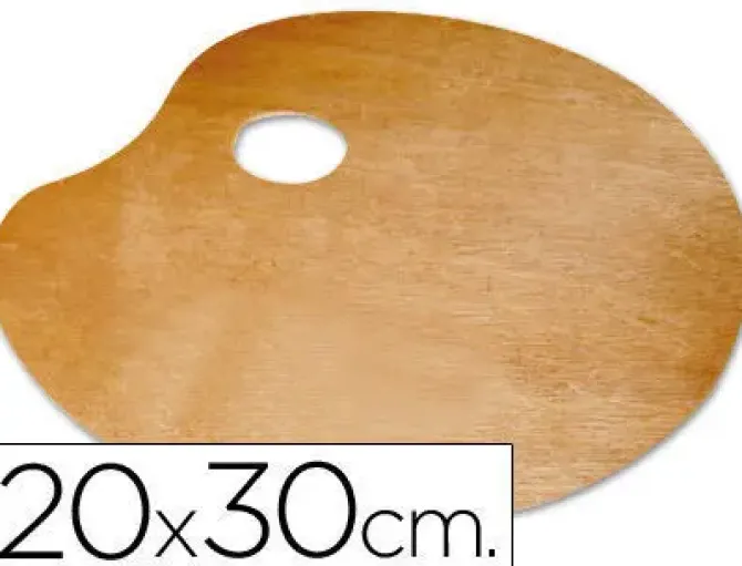 PALETA MADERA LIDERCOLOR OVALADA TAMAÑO 20X30 CM GROSOR 0,3 CM ZURDOS
