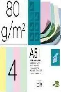 PAPEL 100 HOJAS A5 CUARTILLA 4 COLORES PASTEL 210X148,5MM 80GR