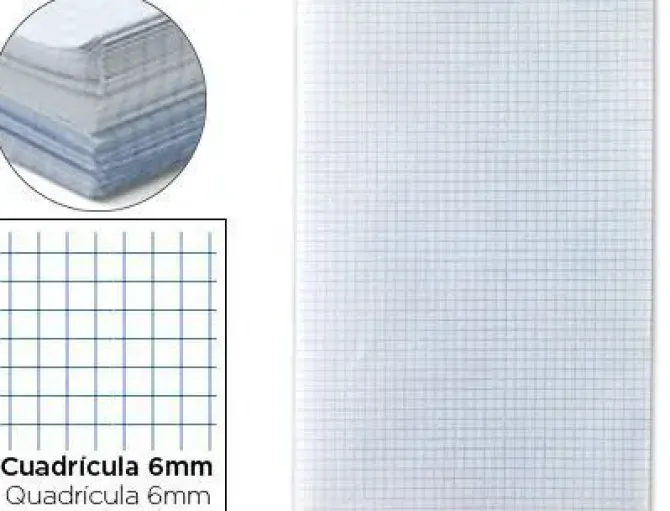 PAPEL BARBA 5 HOJAS DOBLADAS CUADRICULA 6X6 90 GRAMOS 34X47 CM TIPO GUARRO