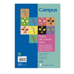 PAPEL CAMPUS A4 80GR 100H AMARILLO NEON 002890