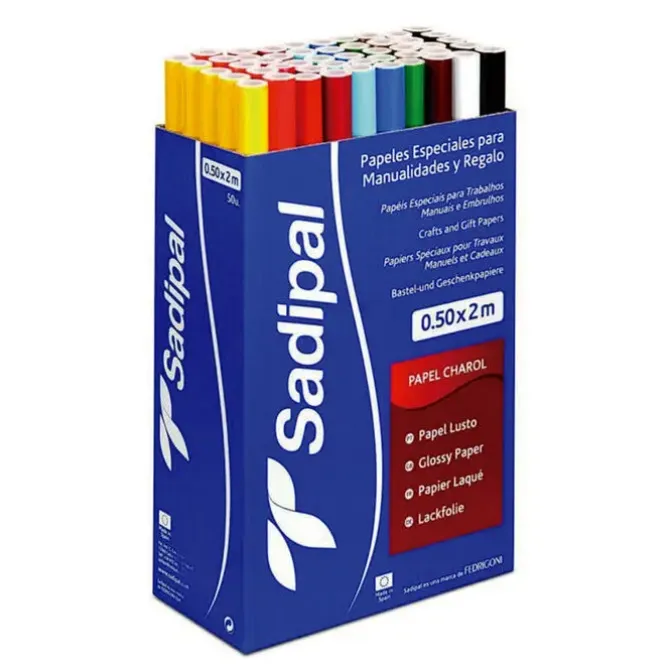 PAPEL CHAROL SADIPAL 0,5X2 M. 65 GR COLORES SURTID
