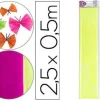 PAPEL CRESPON LIDERPAPEL 50 CM X 2,5 M 34G/M2 AMARILLO FLUORESCENTE