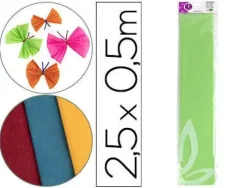 PAPEL CRESPON LIDERPAPEL 50 CM X 2.5M 34G/M2 VERDE CLARO
