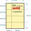 PAPEL 100H A-4 80GR PERFORADO AMARILLO EN 4 PARTES 74,25MMX210MM + 50MM MATRIZ PARA PAPELETAS O RIFA IMPRESORA LASER O INKJET