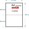 PAPEL 500H A-4 80GR PERFORADO EN 2 PARTES 148,5X210 PRECORTE EN 2 CUARTILLAS A5 PARA ALBARANES CON COPIA EN LA MISMA HOJA CS64198