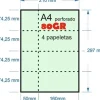 PAPEL 100H A-4 80GR PERFORADO VERDE EN 4 PARTES 74,25MMX210MM + 50MM MATRIZ PARA PAPELETAS O RIFA IMPRESORA LASER O INKJET