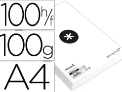 PAPEL LIDERPAPEL A4 ANTARTIK 100G/M2 PAQUETE DE 100 HOJAS BLANCO LISO
