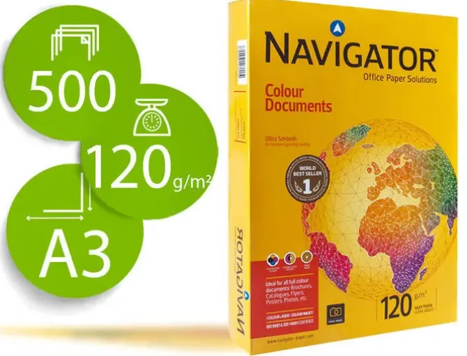 PAPEL NAVIGATOR COLOR DOCUMENT 0A3 120 GR 500 HOJAS CS54998