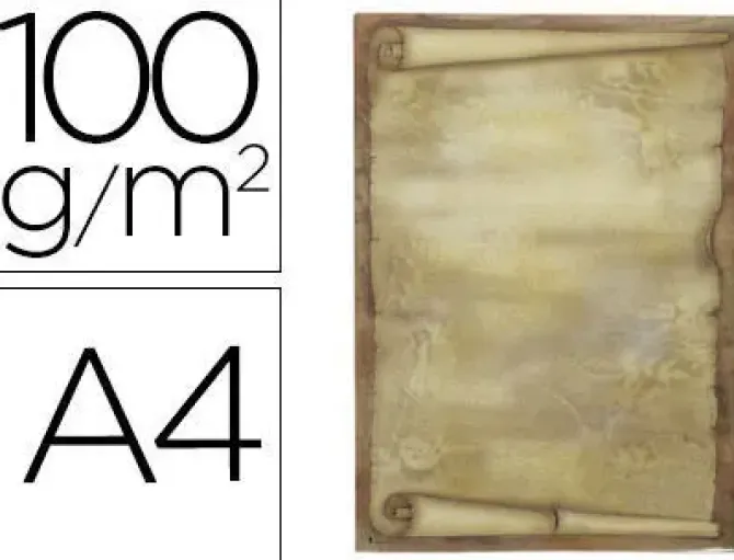 PAPEL PERGAMINO LIDERPAPEL DIN A4 DIPLOMA 100 G/M2 PAQUETE DE 12 HOJAS