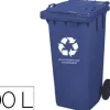PAPELERA CONTENEDOR Q-CONNECT PLASTICO CON TAPADERA 100L COLOR AZUL 800X510X525 MM CON RUEDAS