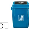 PAPELERA CONTENEDOR Q-CONNECT PLASTICO CON TAPA DE BALANCIN 20 LITROS 340X240X450 MM AZUL