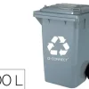 PAPELERA CONTENEDOR Q-CONNECT PLASTICO CON TAPADERA 100L COLOR GRIS 750X470X370 MM CON RUEDAS