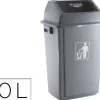 PAPELERA CONTENEDOR Q-CONNECT PLASTICO CON TAPA DE BALANCIN 40 LITROS GRIS 410X280X610 MM