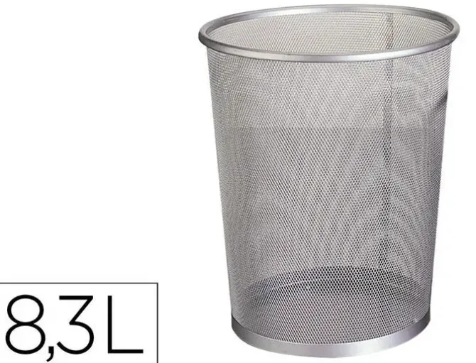 PAPELERA METALICA Q-CONNECT GRIS REJILLA -190X260X235 MM