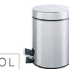PAPELERA METALICA Q-CONNECT CON PEDAL CROMADA 43X29CM CAPACIDAD 20 LITROS