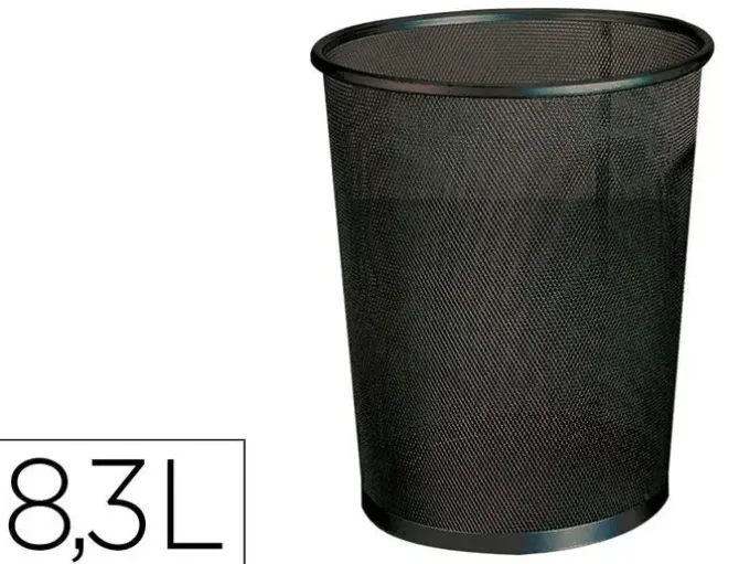 PAPELERA METALICA Q-CONNECT NEGRA - REJILLA- 190X260X235MM