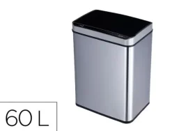 PAPELERA METALICA Q-CONNECT CON SENSOR AUTOMATICO CAPACIDAD 60 LITROS 630X270X400 MM