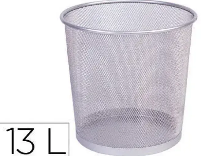 PAPELERA METALICA Q-CONNECT PR-P PLATA -REJILLA -265X285MM