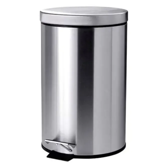 PAPELERA PEDAL Y TAPA INOX. 20LITROS