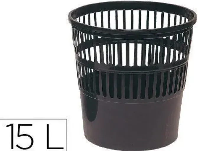 PAPELERA PLASTICO 119 NEGRA MEDIDA 27.5X27.5 CM