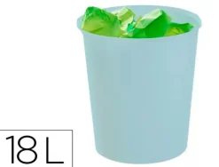 PAPELERA PLASTICO ARCHIVO 2000 ECOGREEN 100% RECICLADA 18 LITROS COLOR AZUL PASTEL