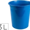PAPELERA PLASTICO Q-CONNECT AZUL OPACO 13 LITROS DIM. 275X285MM