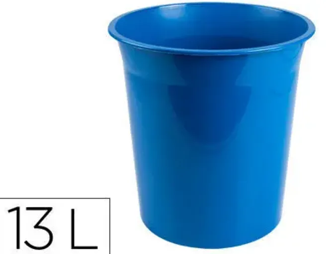 PAPELERA PLASTICO Q-CONNECT AZUL OPACO 13 LITROS DIM. 275X285MM