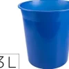 PAPELERA PLASTICO Q-CONNECT AZUL TRANSLUCIDO 13 LITROS DIM. 275X285 MM