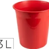 PAPELERA PLASTICO Q-CONNECT ROJO OPACO 13 LITROS