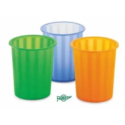 PAPELERA PLASTICO REDONDA TRASL.AZUL