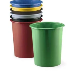 PAPELERA PLASTICO REDONDA AZUL