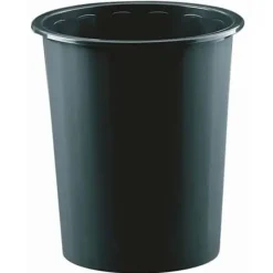 PAPELERA PLASTICO REDONDA NEGRA