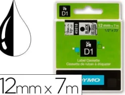 PAPER MATE CINTA DYMO D1 12MMX7M NEGRO/TRANSPARE 45010 MAK220294