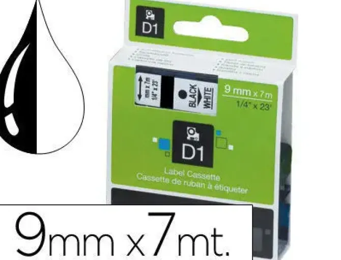 PAPER MATE CINTA DYMO D1 9MMX7M NEGRO/BLANCO S0720680 MAK220293