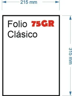 PAQUETE 500 HOJAS PAPEL MULTIFUNCION 75GR. 305X215MM UNIVERSAL FORMATO ANTIGUO FOLIO