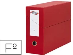 PARDO ESTUCHE ARCHIVADOR APAISADO LOMO 110 MM.TARJETA EN LOMO.FORMATO FOLIO.COLOR ROJO.REF.2457-02