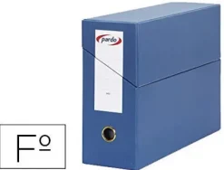 PARDO ESTUCHE ARCHIVADOR APAISADO LOMO 110 MM.TARJETA EN LOMO.FORMATO FOLIO.COLOR AZUL.REF.2457-03