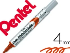 PENTEL MAXIFLO ROTULADOR PARA PIZARRA BLANCA - REGULACION DEL FLUJO DE TINTA - PUNTA DE BALA - ANCHO DE LINEA 2MM - 50% DE MATERIALES RECICLADOS - COLOR ROJO