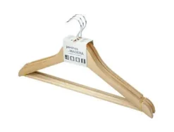 PERCHA ROZENBAL MADERA NATURAL BARNIZADA PACK DE 3 UNIDADES