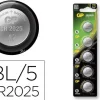 PILA GP ALCALINA BOTON LITIO CR2025 BLISTER DE 5 UNIDADES