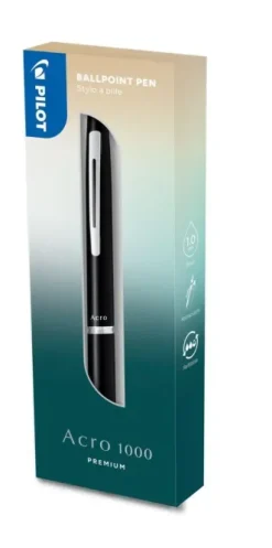 PILOT BOLIGRAFO NEGRO ACRO 1000 PREMIUM PUNTA 1,0MM RETRACTABLE
