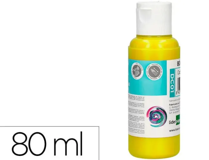 PINTURA ACRILICA LIDERPAPEL BOTE DE 80 ML AMARILLO