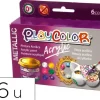 PINTURA ACRILICA PLAYCOLOR ACRYLIC METALLIC 40 ML CAJA DE 6 UNIDADES COLORES SURTIDOS