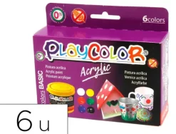 PINTURA ACRILICA PLAYCOLOR ACRYLIC BASIC 40 ML CAJA DE 6 UNIDADES COLORES SURTIDOS