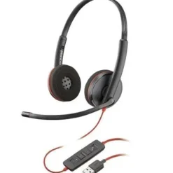 PLANTRONICS/POLY BLACKWIRE C3220 USB-A AURICULARES CON MICROFONO - ALMOHADILLAS ACOLCHADAS - CONTROLES EN CABLE - COLOR NEGRO