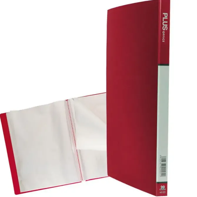 PLUS CARPETA 20 FUNDAS A4 RIGIDO ROJO OPACO MT20 ROJO MAK180690